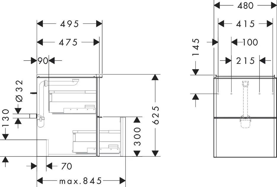 Hansgrohe - Xelu Q - Mosdószekrény - 54019000 – 2. kép