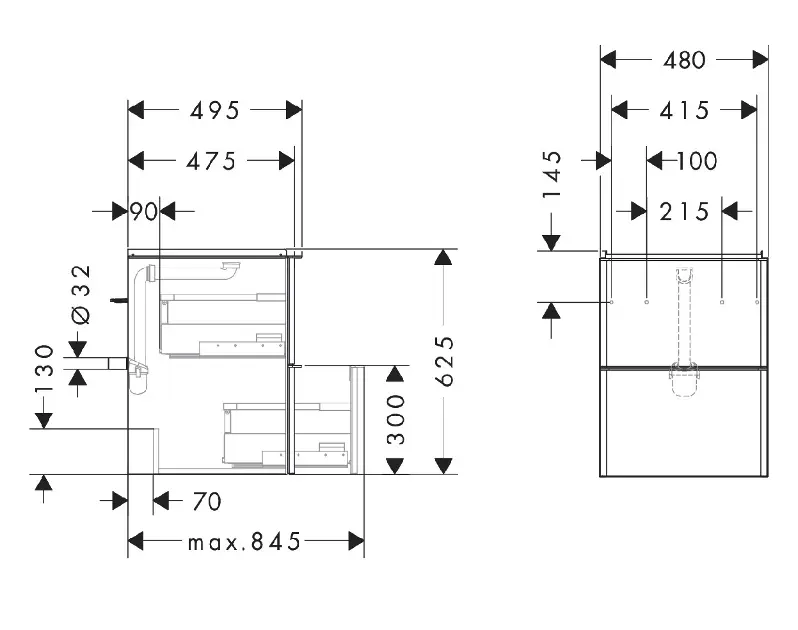 Hansgrohe - Xelu Q - Mosdószekrény - 54022700 – 2. kép