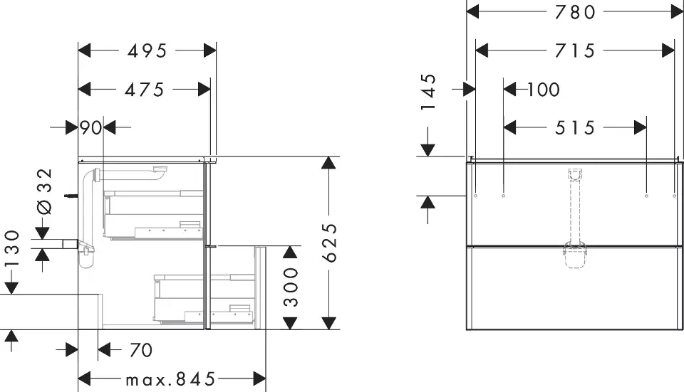 Hansgrohe - Xelu Q - Mosdószekrény - 54030000 – 2. kép