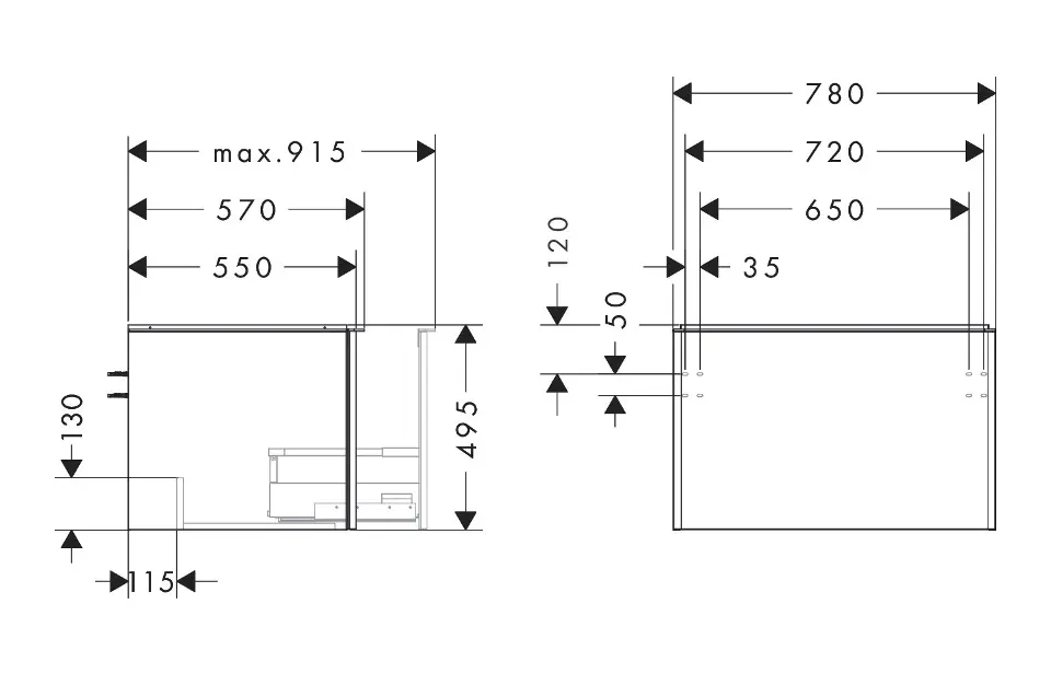 Hansgrohe - Xelu Q - Mosdószekrény - 54055000 – 2. kép