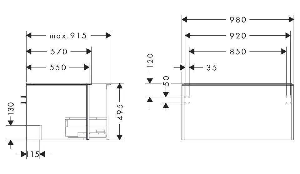 Hansgrohe - Xelu Q - Mosdószekrény - 54059000 – 2. kép