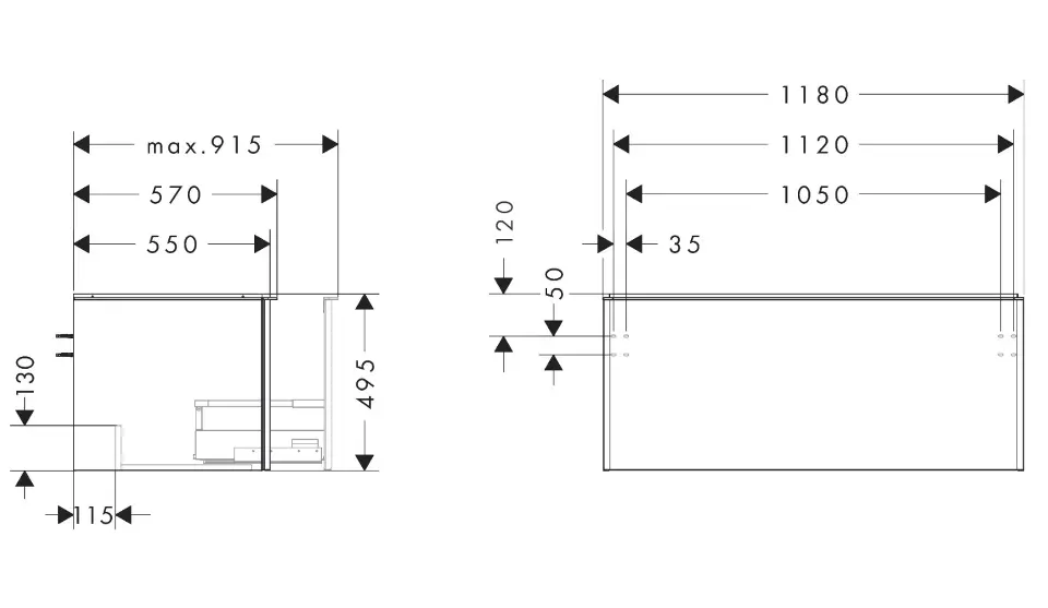 Hansgrohe - Xelu Q - Mosdószekrény - 54062000 – 2. kép