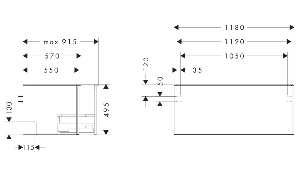 Hansgrohe - Xelu Q - Mosdószekrény - 54063670 – 2. kép