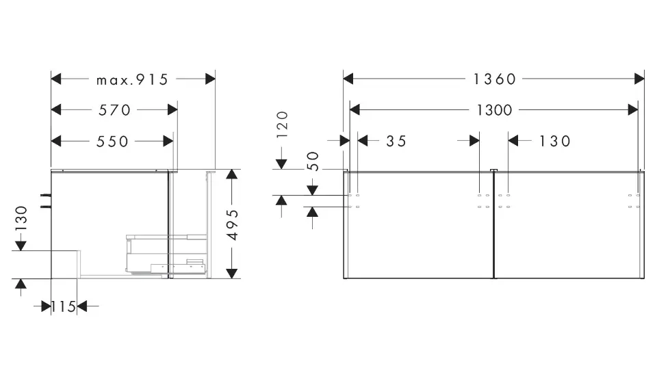 Hansgrohe - Xelu Q - Mosdószekrény - 54067000 – 2. kép