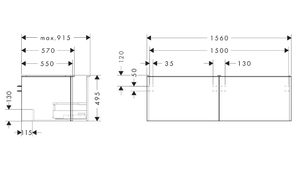 Hansgrohe - Xelu Q - Mosdószekrény - 54070000 – 2. kép