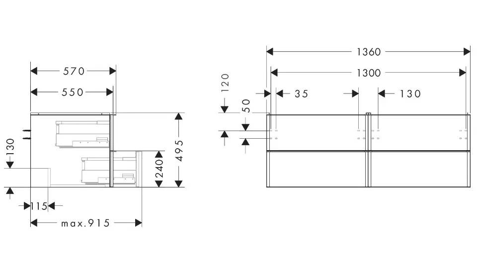 Hansgrohe - Xelu Q - Mosdószekrény - 54089000 – 2. kép