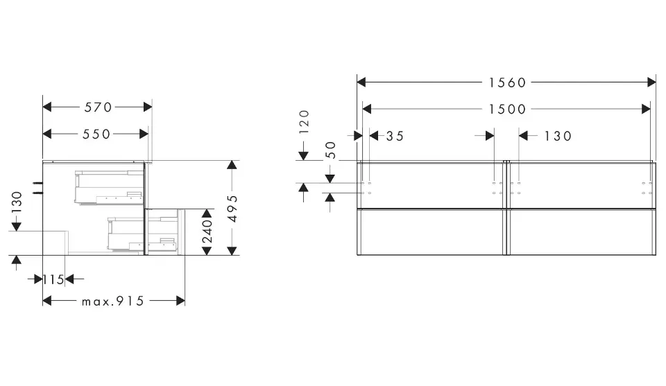 Hansgrohe - Xelu Q - Mosdószekrény - 54093700 – 2. kép