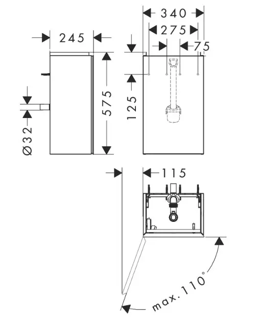 Hansgrohe - Xevolos E - Mosdószekrény - 54167660 – 2. kép
