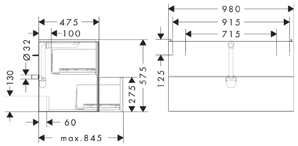 Hansgrohe - Xevolos E - Mosdószekrény - 54182660 – 2. kép