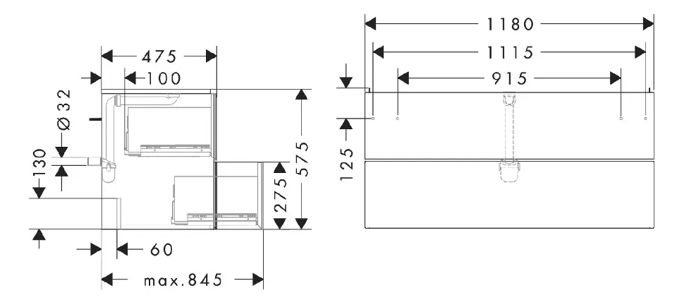 Hansgrohe - Xevolos E - Mosdószekrény - 54184390 – 2. kép
