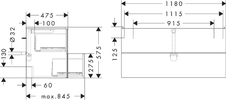 Hansgrohe - Xevolos E - Mosdószekrény - 54184660 – 2. kép