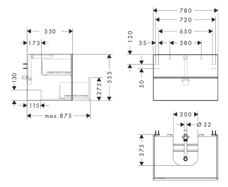 Hansgrohe - Xevolos E - Mosdószekrény - 54187320 – 2. kép