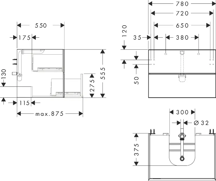 Hansgrohe - Xevolos E - Mosdószekrény - 54187660 – 2. kép
