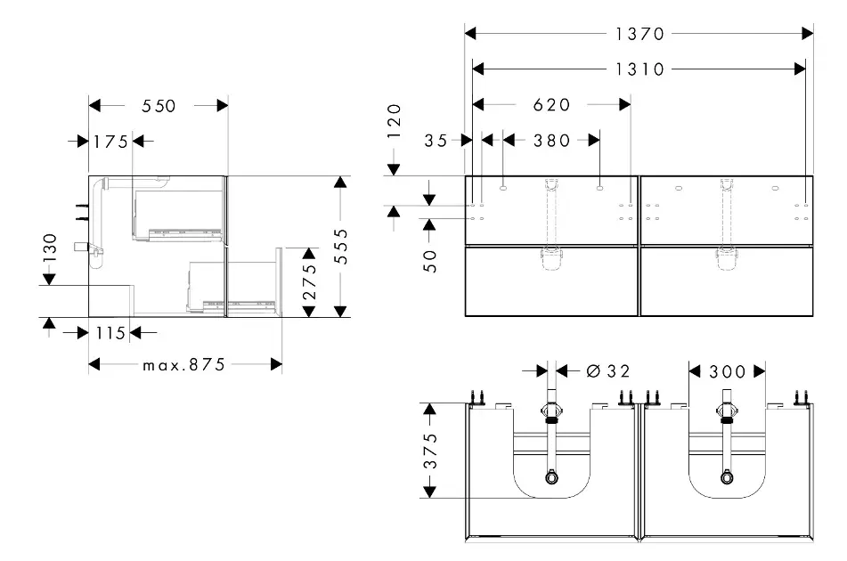 Hansgrohe - Xevolos E - Mosdószekrény - 54198390 – 2. kép
