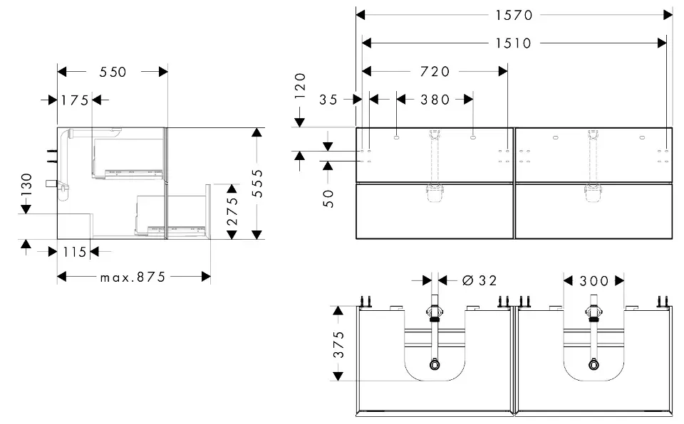 Hansgrohe - Xevolos E - Mosdószekrény - 54200790 – 2. kép