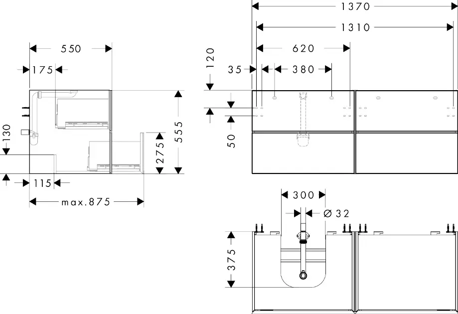 Hansgrohe - Xevolos E - Mosdószekrény - 54237660 – 2. kép