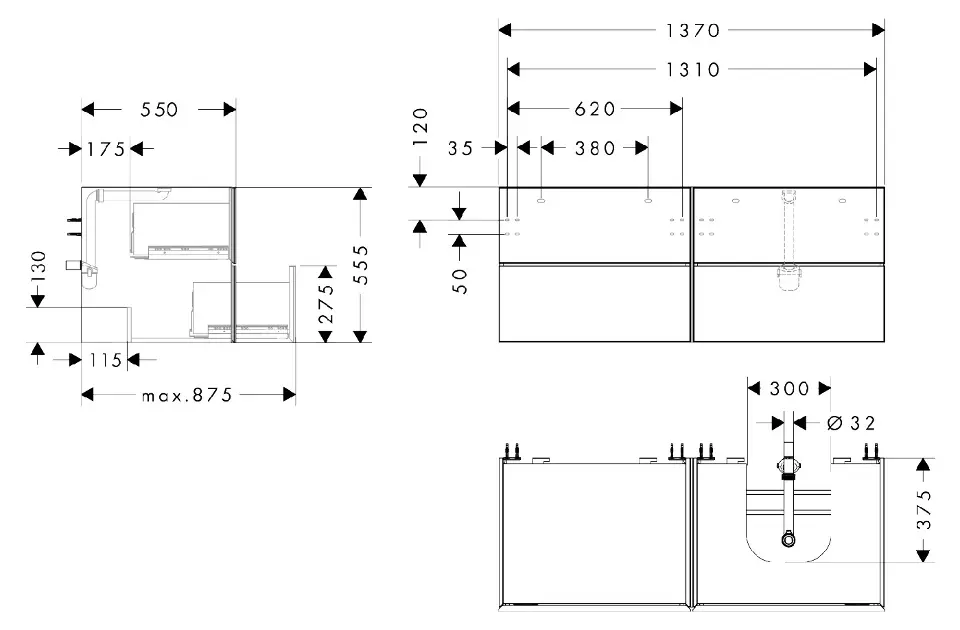 Hansgrohe - Xevolos E - Mosdószekrény - 54239390 – 2. kép