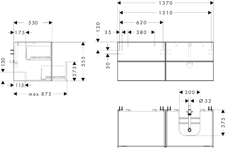 Hansgrohe - Xevolos E - Mosdószekrény - 54239660 – 2. kép