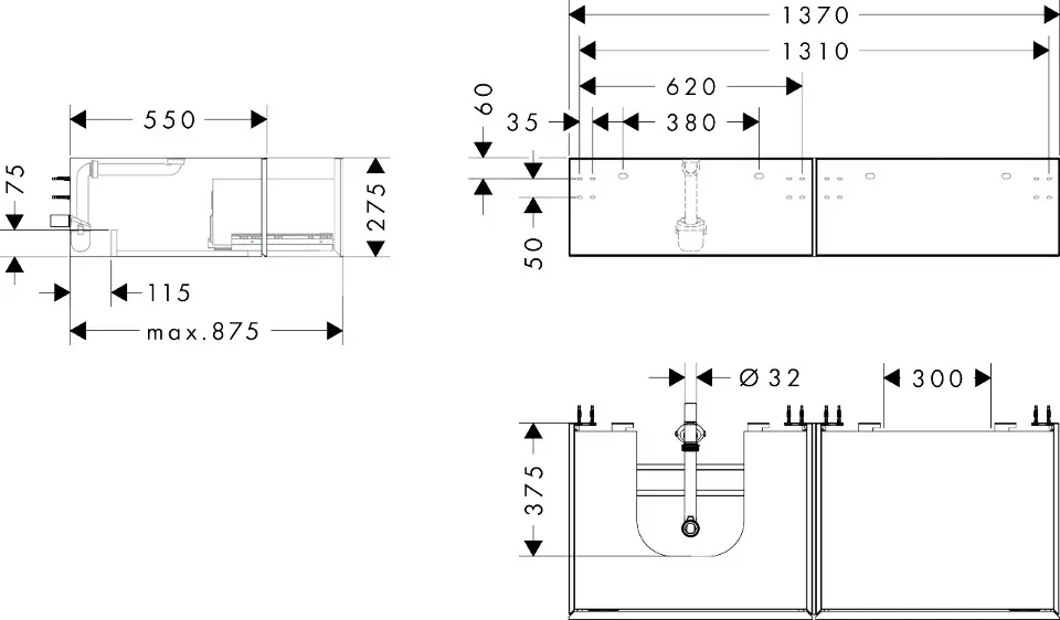 Hansgrohe - Xevolos E - Mosdószekrény - 54319320 – 2. kép
