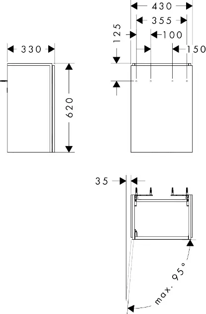 Hansgrohe - Xilesa E - Mosdószekrény - 54245550 – 2. kép