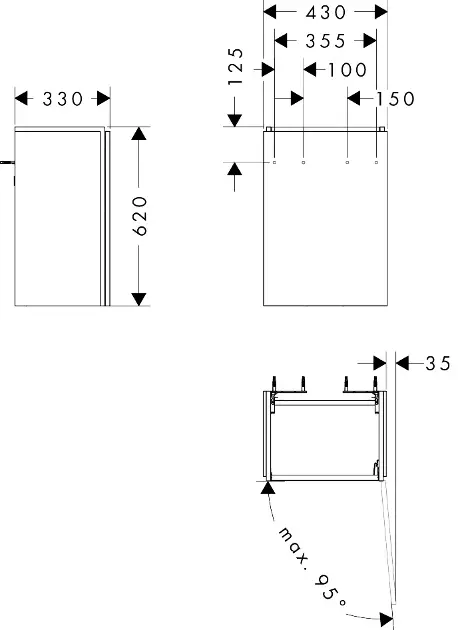 Hansgrohe - Xilesa E - Mosdószekrény - 54246550 – 2. kép