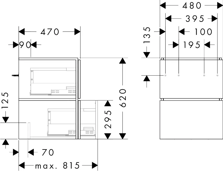 Hansgrohe - Xilesa E - Mosdószekrény - 54250550 – 2. kép