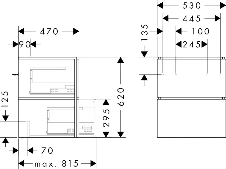 Hansgrohe - Xilesa E - Mosdószekrény - 54252550 – 2. kép