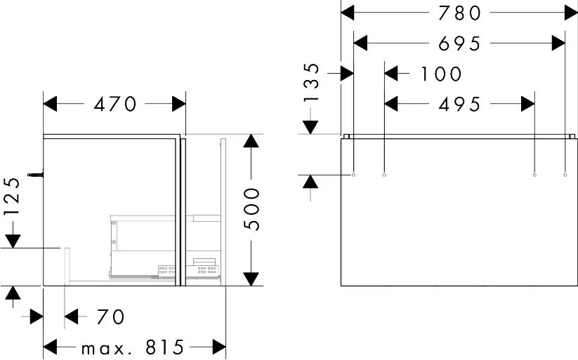 Hansgrohe - Xilesa E - Mosdószekrény - 54259550 – 2. kép