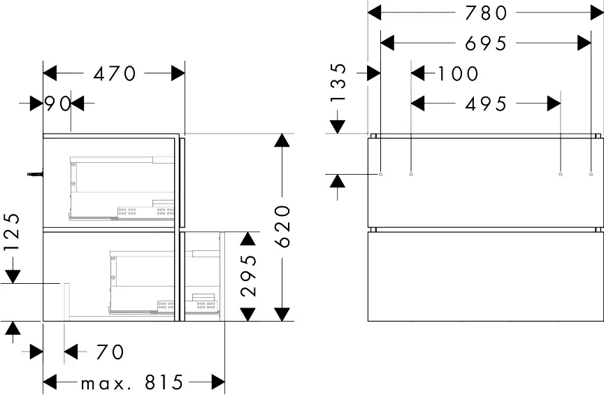 Hansgrohe - Xilesa E - Mosdószekrény - 54260550 – 2. kép
