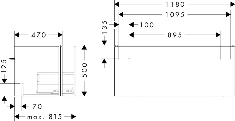 Hansgrohe - Xilesa E - Mosdószekrény - 54263550 – 2. kép