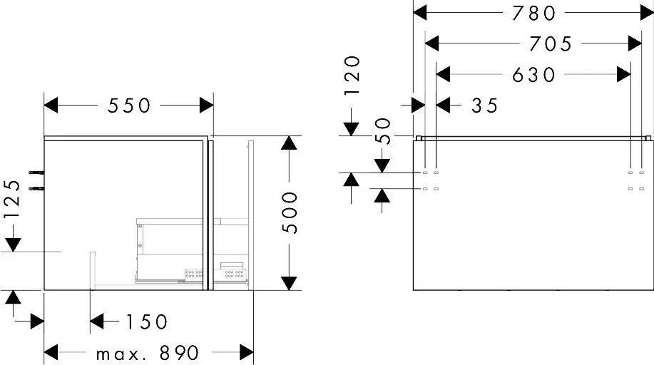 Hansgrohe - Xilesa E - Mosdószekrény - 54265760 – 2. kép