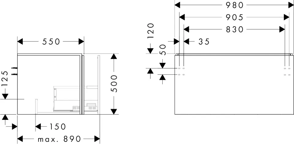 Hansgrohe - Xilesa E - Mosdószekrény - 54266700 – 2. kép