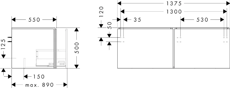 Hansgrohe - Xilesa E - Mosdószekrény - 54268780 – 2. kép
