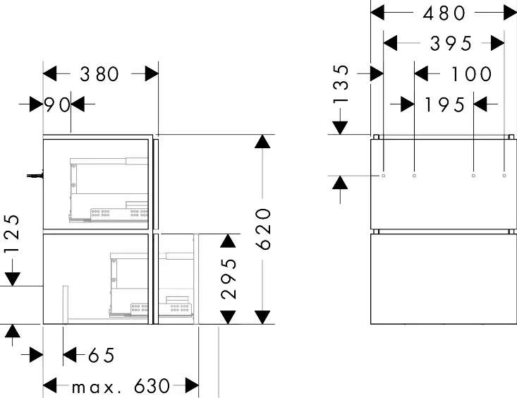 Hansgrohe - Xilesa E - Mosdószekrény - 54290550 – 2. kép