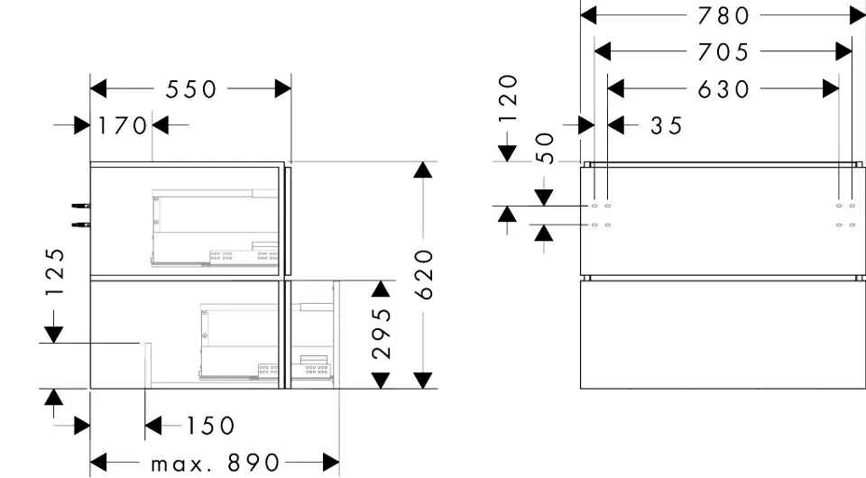 Hansgrohe - Xilesa E - Mosdószekrény - 54299550 – 2. kép
