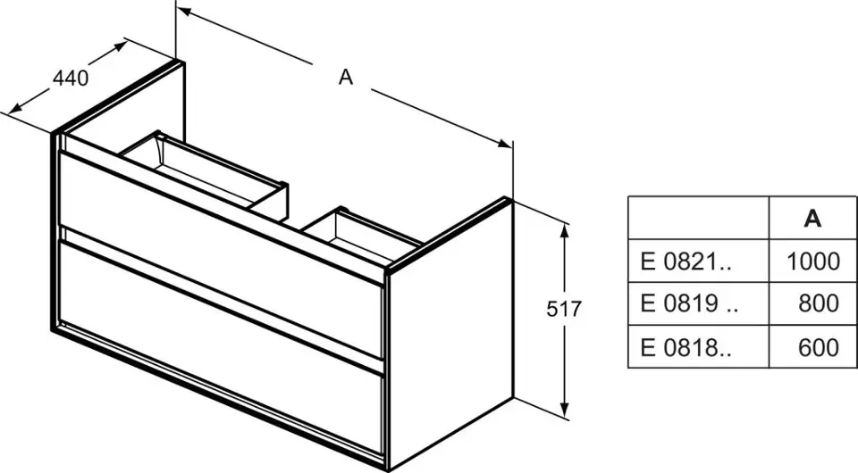 Ideal Standard - Connect Air - Mosdószekrény - E0821B2 – 2. kép