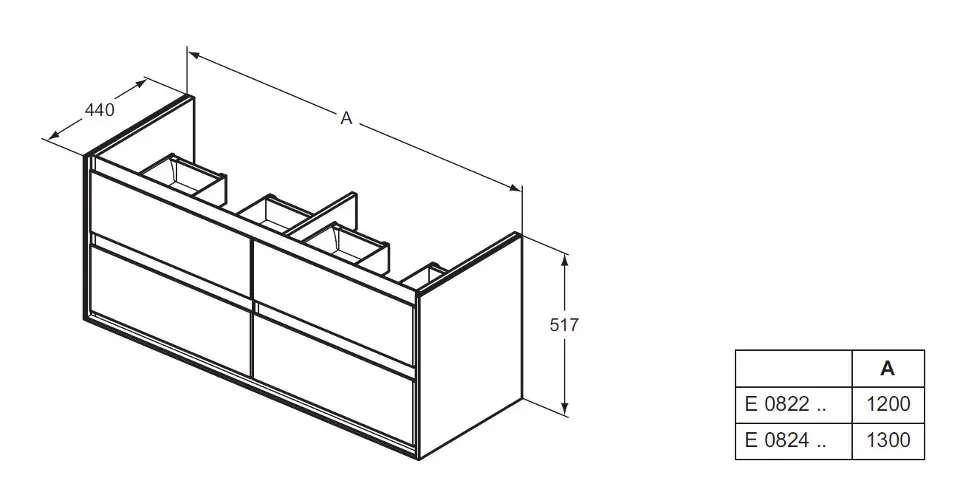 Ideal Standard - Connect Air - Mosdószekrény - E0822EQ – 2. kép