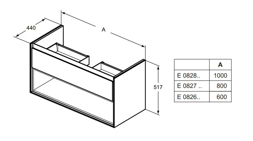 Ideal Standard - Connect Air - Mosdószekrény - E0828B2 – 2. kép