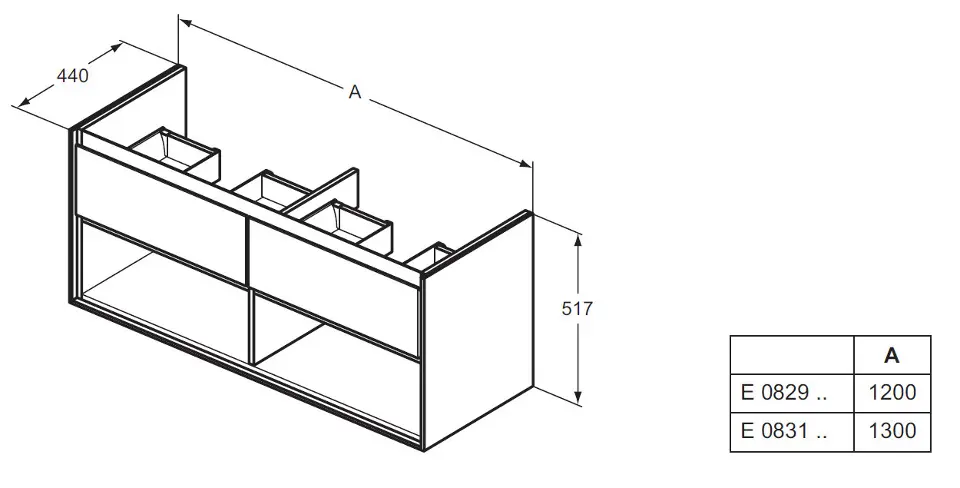 Ideal Standard - Connect Air - Mosdószekrény - E0829UK – 2. kép
