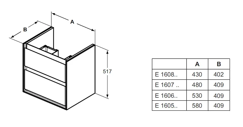 Ideal Standard - Connect Air - Mosdószekrény - E1605PS – 2. kép