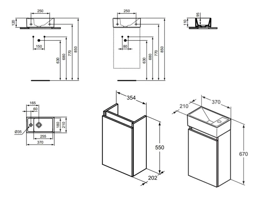Ideal Standard - Eurovit+ - Mosdószekrény - R0569TI – 2. kép