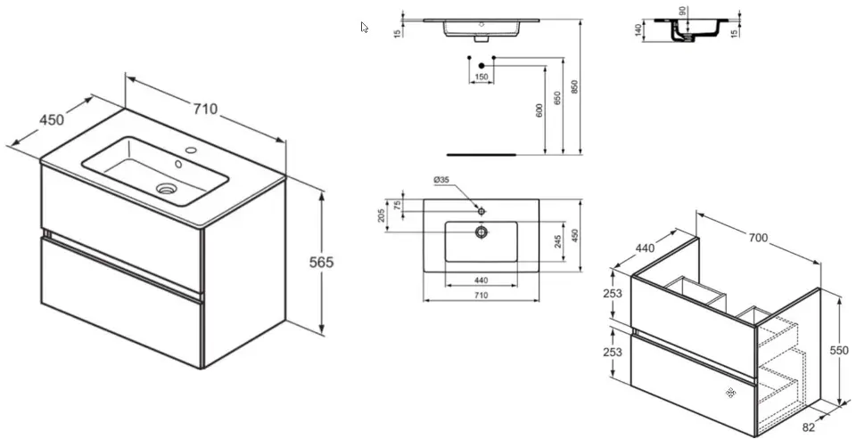 Ideal Standard - Eurovit+ - Mosdószekrény - R0573Y8 – 2. kép