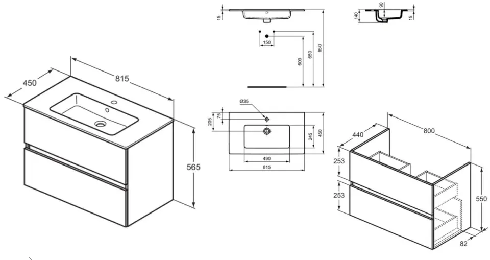 Ideal Standard - Eurovit+ - Mosdószekrény - R0574WG – 2. kép