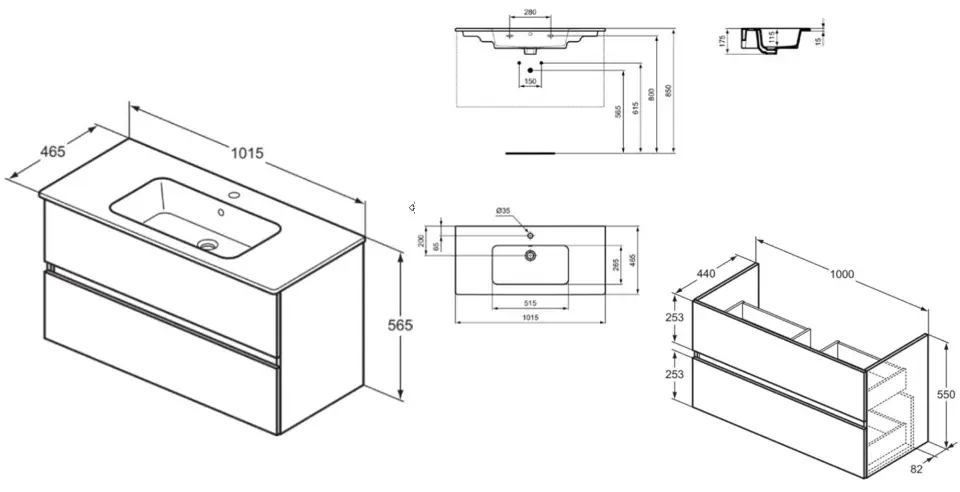 Ideal Standard - Eurovit+ - Mosdószekrény - R0575Y9 – 2. kép