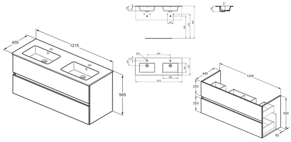 Ideal Standard - Eurovit+ - Mosdószekrény - R0576WG – 2. kép