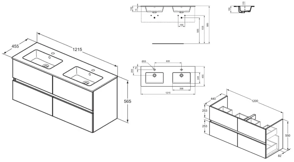 Ideal Standard - Eurovit+ - Mosdószekrény - R0577Y9 – 2. kép