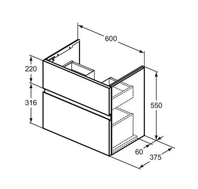 Ideal Standard - Finesse - Mosdószekrény - E3379UQ – 2. kép