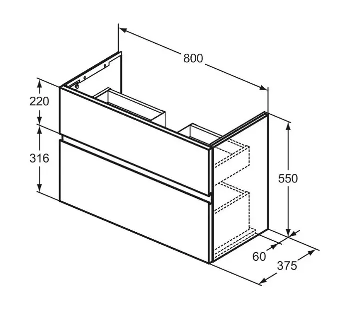 Ideal Standard - Finesse - Mosdószekrény - E3380US – 2. kép