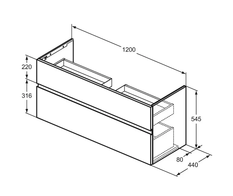 Ideal Standard - Finesse - Mosdószekrény - E3385Y2 – 2. kép