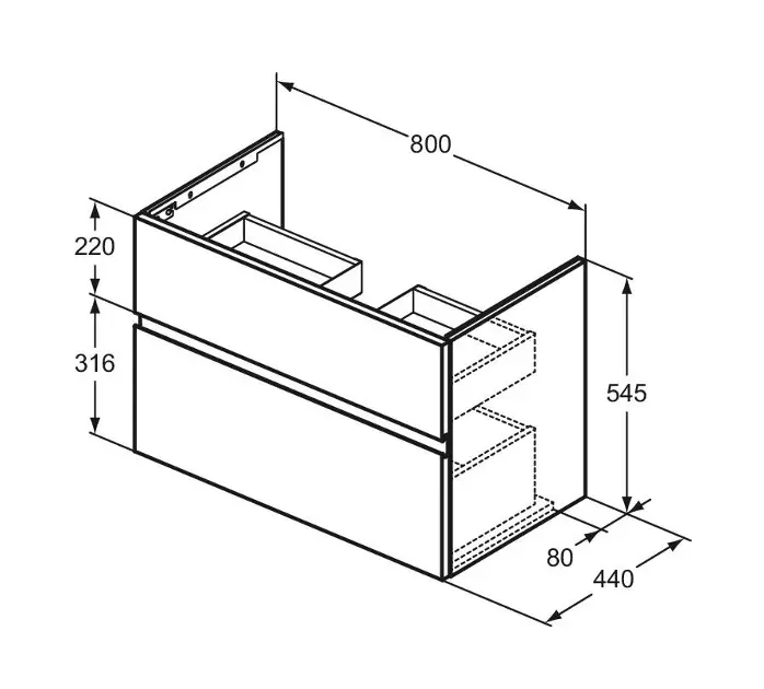 Ideal Standard - Finesse - Mosdószekrény - E3387UR – 2. kép